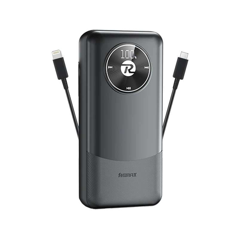 پاوربانک ریمکس مدل Fast Charge 2way ظرفیت 20000 میلی آمپر ساعت به همراه کابل USB-C و لایتنینگ
